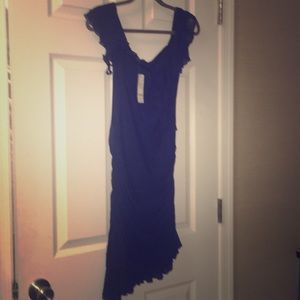Bebe NWT Sapphire blue ruched cocktail dress